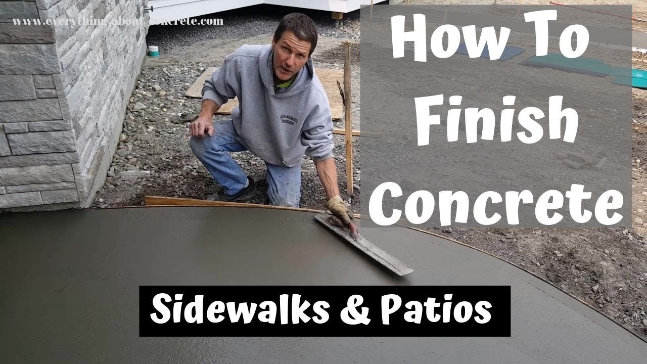 'Video thumbnail for CONCRETE PATIO AND SIDEWALK FINISHING TECHNIQUES | HOW TO FINISH CONCRETE'