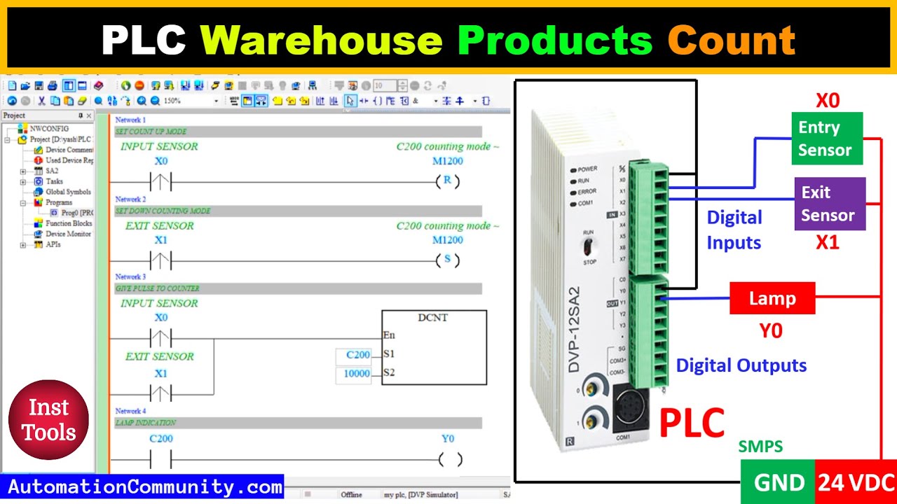 'Video thumbnail for PLC Warehouse Product Count - Industrial Automation PLC Courses'