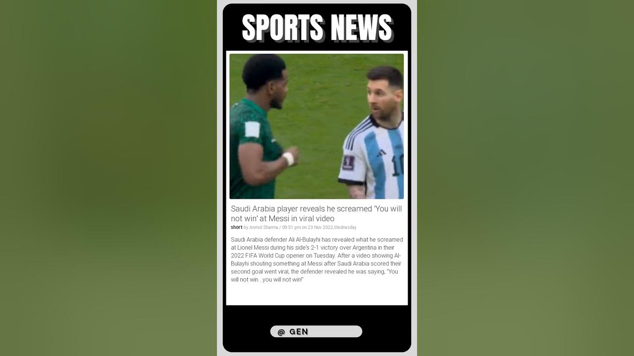 Video thumbnail for This Saudi Arabia Player Tried to Intimidate Messi, and It Backfired | #shorts #sports