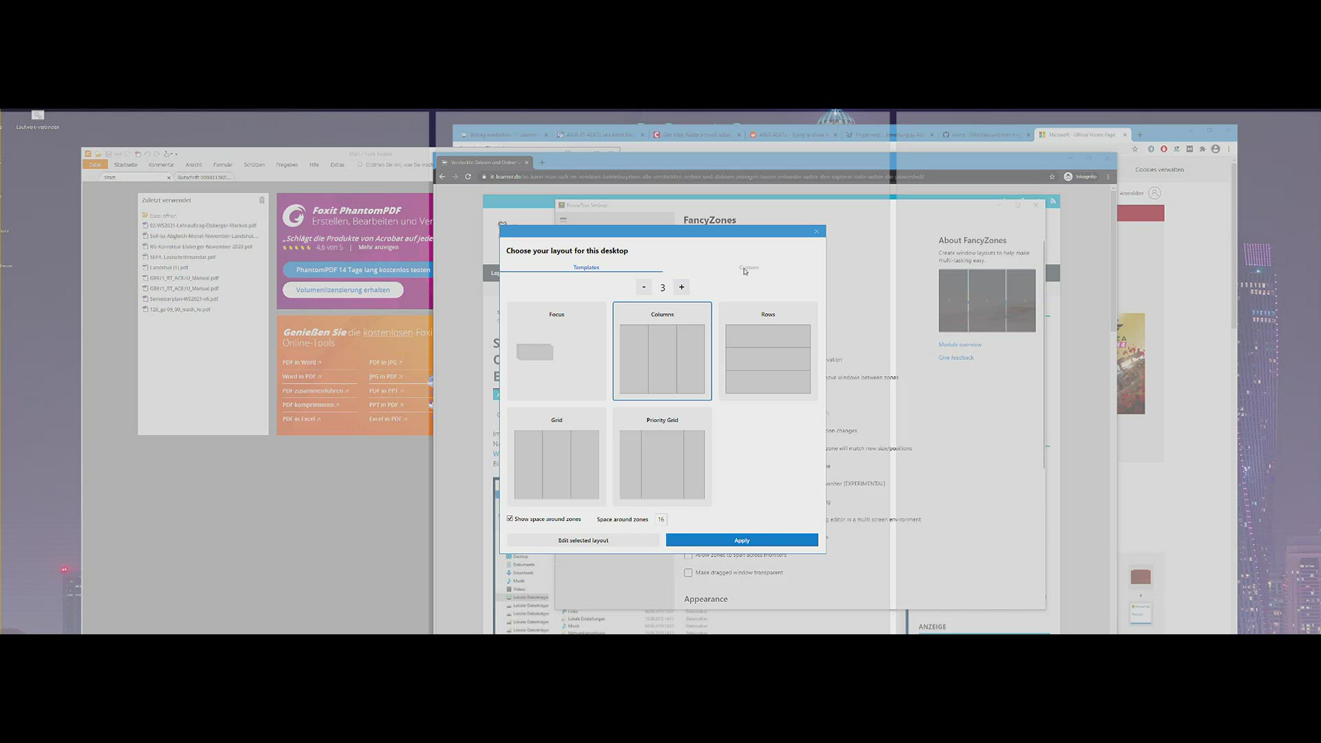 Video thumbnail for Unter Windows Fenster mit FancyZones anpassen
