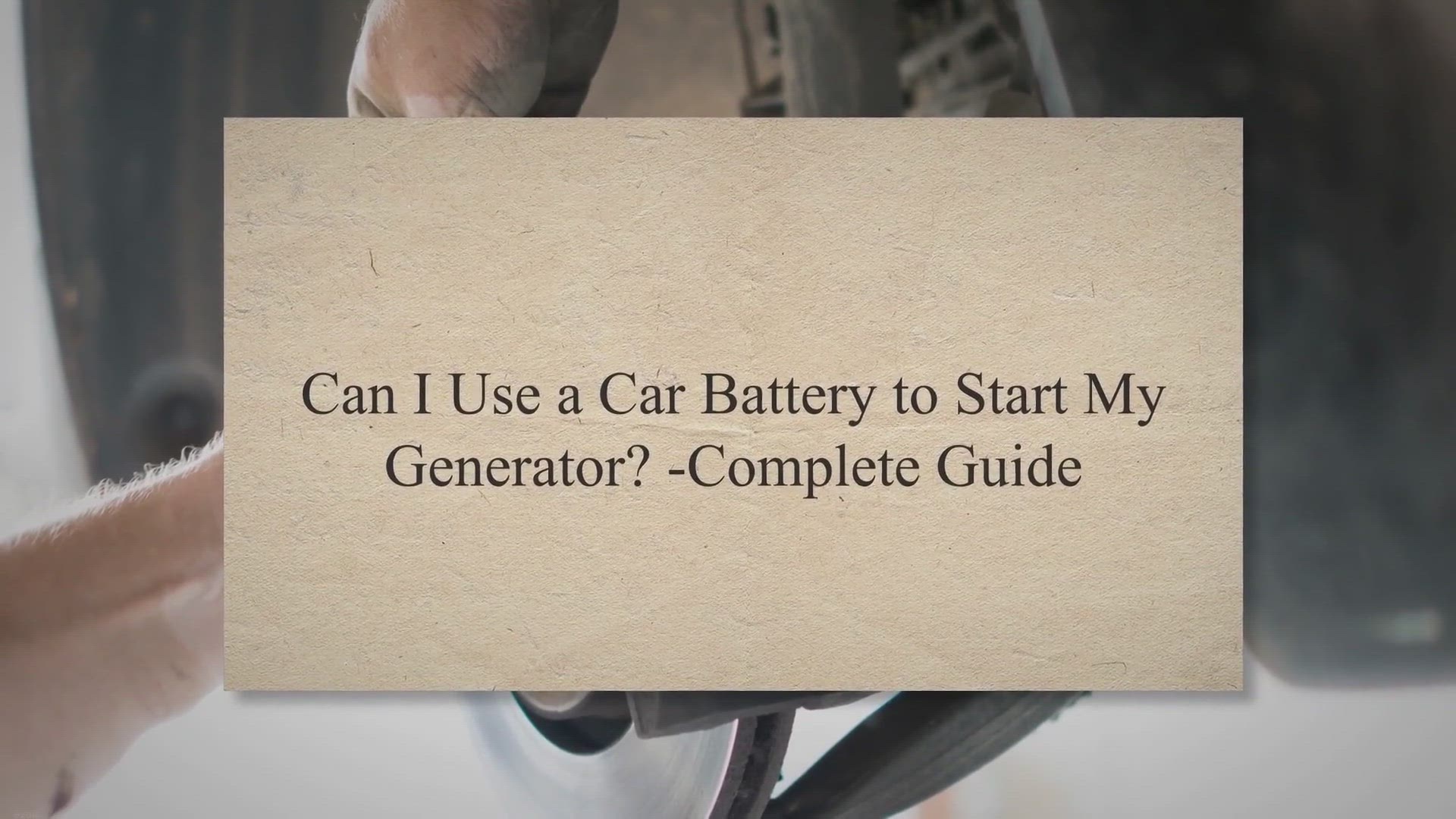 Video thumbnail for Can I Use a Car Battery to Start My Generator?-Complete Guide