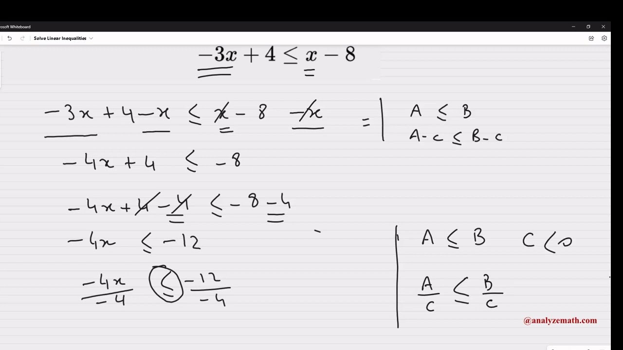 'Video thumbnail for Solve Linear inequalities'