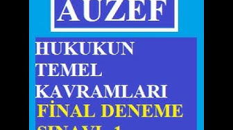 'Video thumbnail for Hukukun Temel Kavramları Final Deneme Sınavı -1'