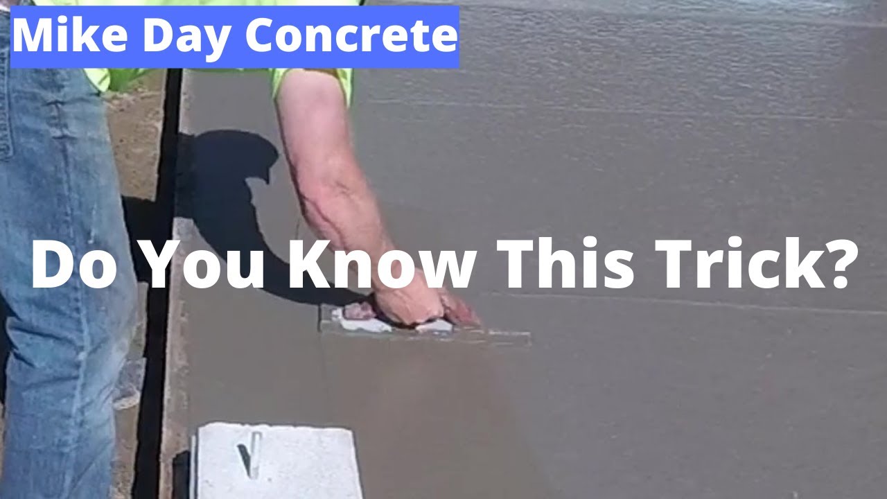 'Video thumbnail for Concrete Finishing Skills - One Trick All Finishers Should Know How To Do!'