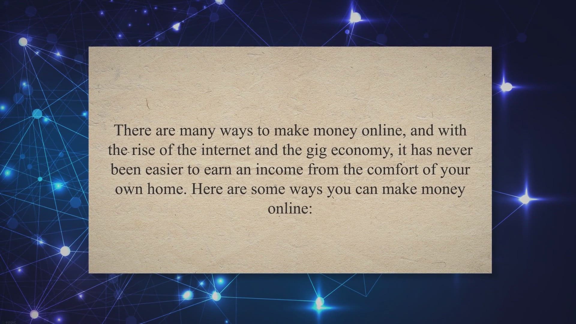 'Video thumbnail for How to make money online'