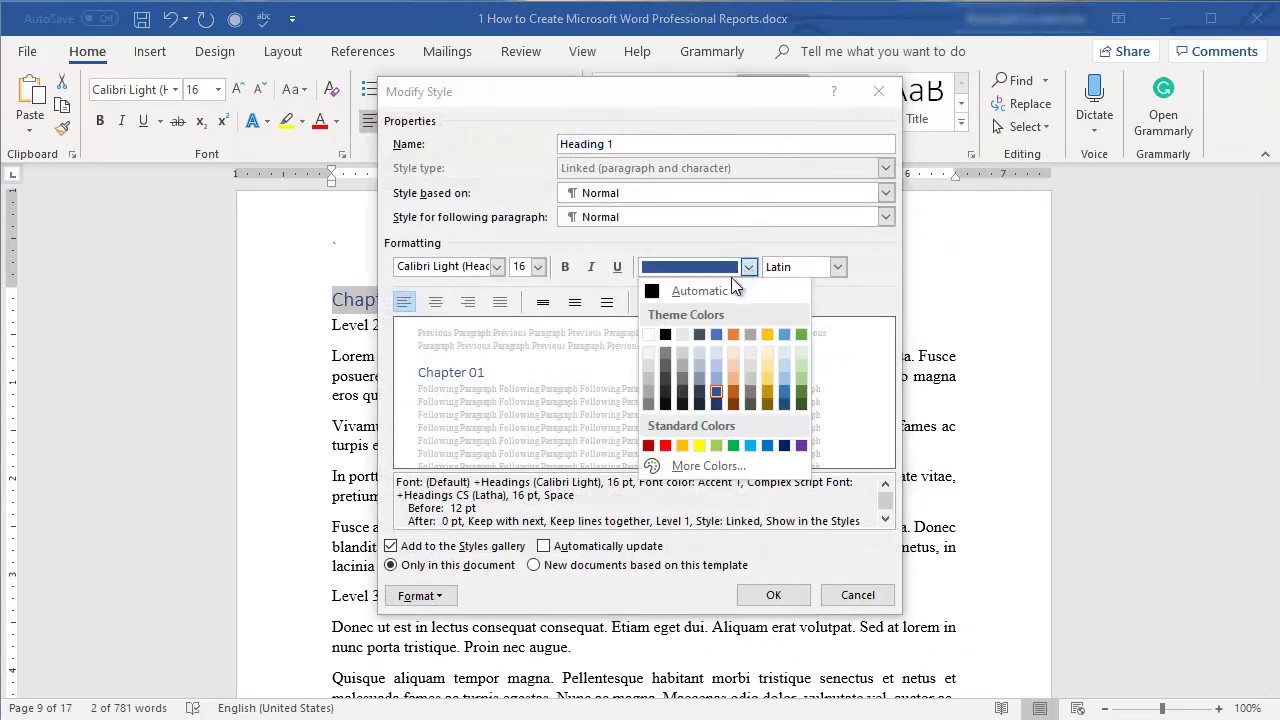 'Video thumbnail for How to Create Numbered Multilevel Heading Styles in Microsoft Word'
