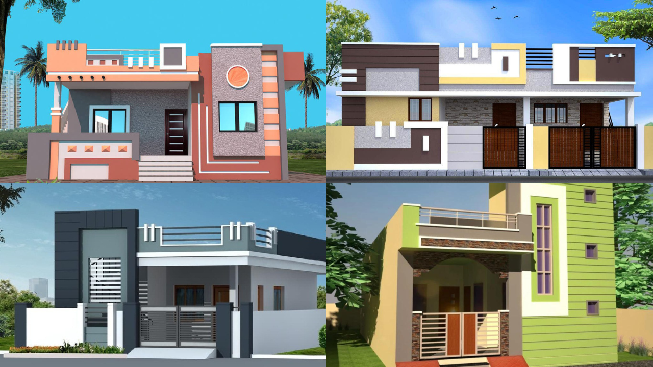'Video thumbnail for single floor low budget normal house front elevation designs'