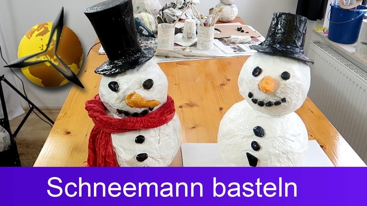 'Video thumbnail for Schneemann aus Pappmaschee selber basteln'
