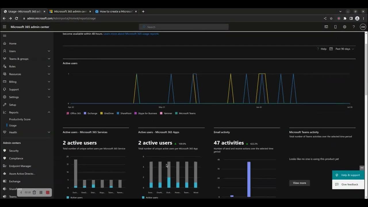 'Video thumbnail for How to create usage reports in Microsoft 365 admin center portal'