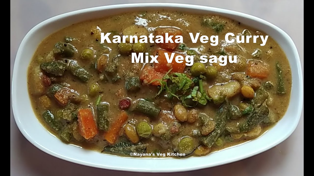 Video thumbnail for मिक्स वेज सागू Karnataka style Mix veg sagu for poori, set dosa chapati etc. Nayana's veg kitchen