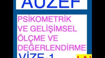 'Video thumbnail for Auzef Psikometrik ve Gelişimsel Ölçme ve Değerlendirme Vize Deneme Sınavı -1'