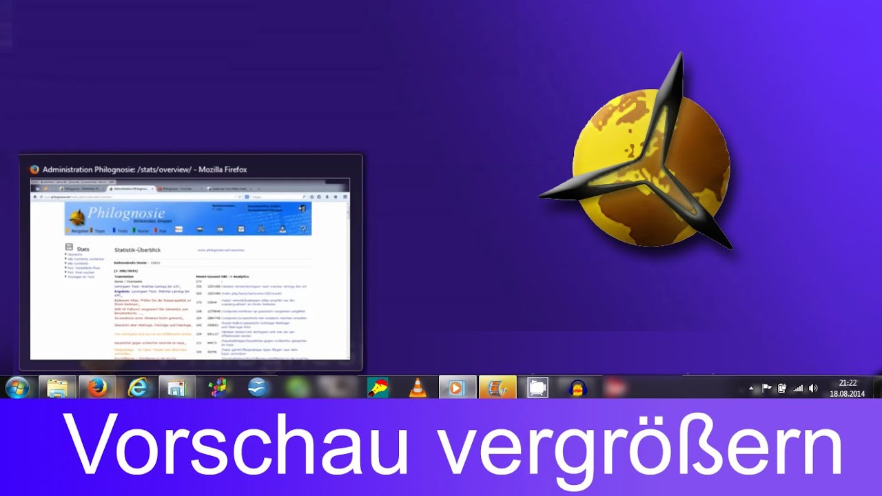 'Video thumbnail for Windows 7: Vorschaufenster vergrößern'