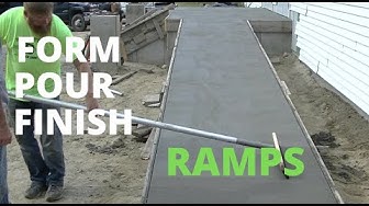 'Video thumbnail for ADA Concrete Wheelchair Ramp 1:12 Slope (Form, Pour, Finish)'