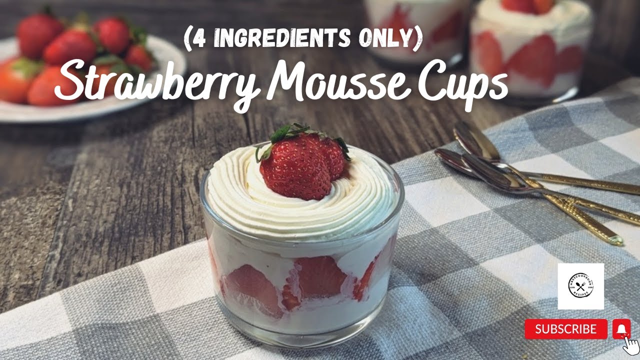 'Video thumbnail for How to Make Delicious Strawberry Mousse Cups | 4 ingredients ONLY @mrs5cookbook'
