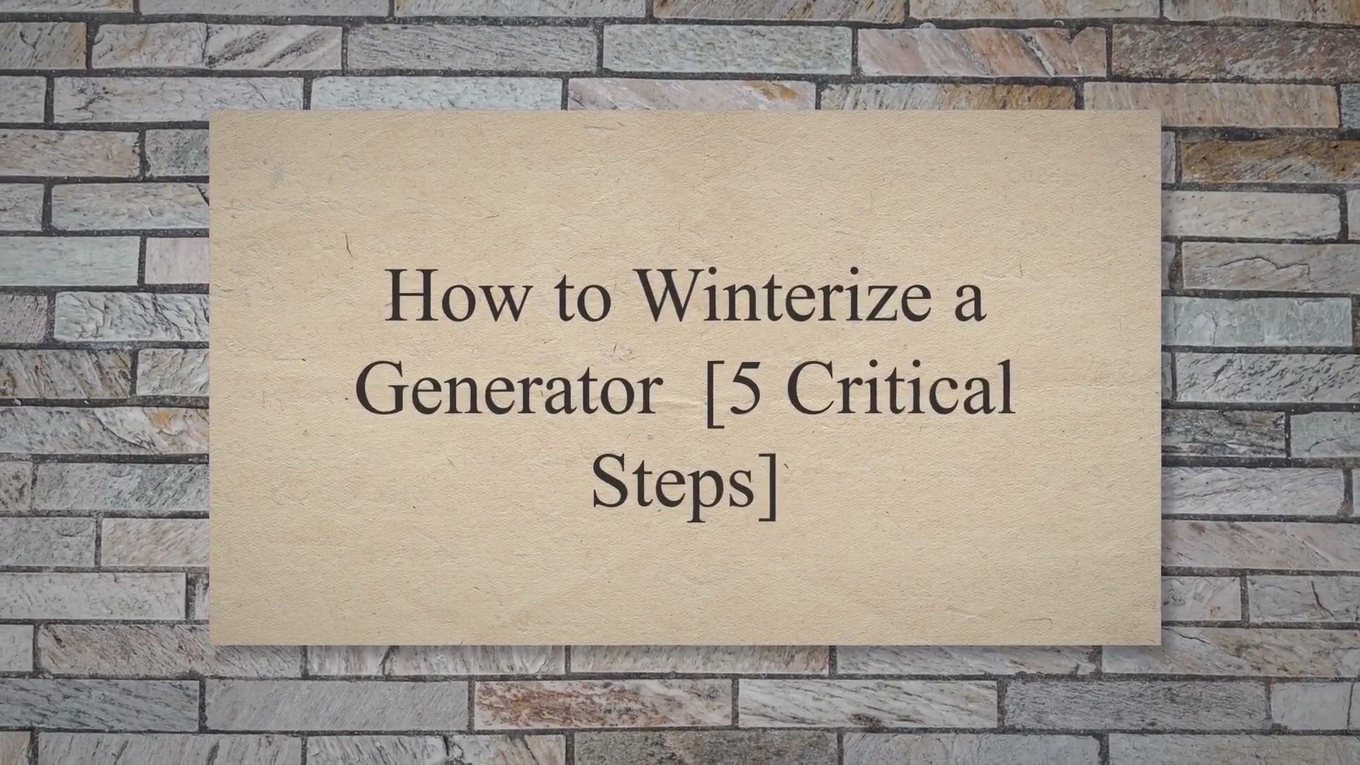 Video thumbnail for How to Winterize a Generator [5 Critical Steps]