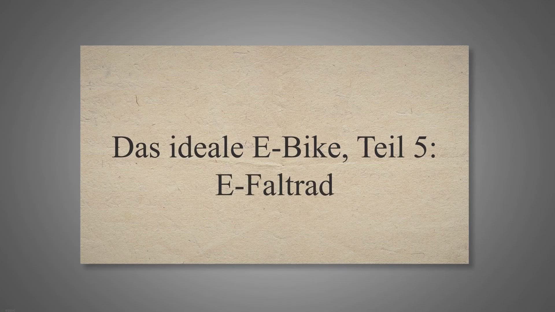 Video thumbnail for Kaufberatung E-Bike, Teil 5: E-Faltrad