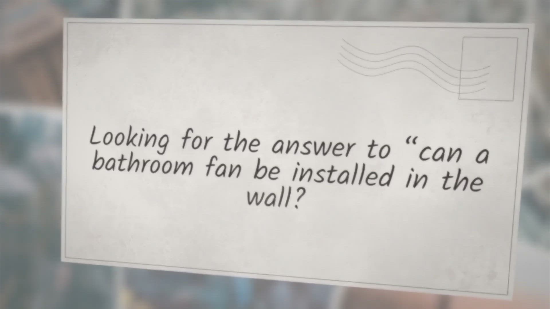 'Video thumbnail for Can A Bathroom Fan Be Installed On The Wall?'