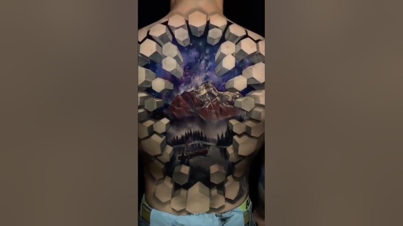 Video thumbnail for This Back 3D Tattoo Art is Blowing My Mind! | Scar Cover-Up Tattoo Ideas | #Shorts