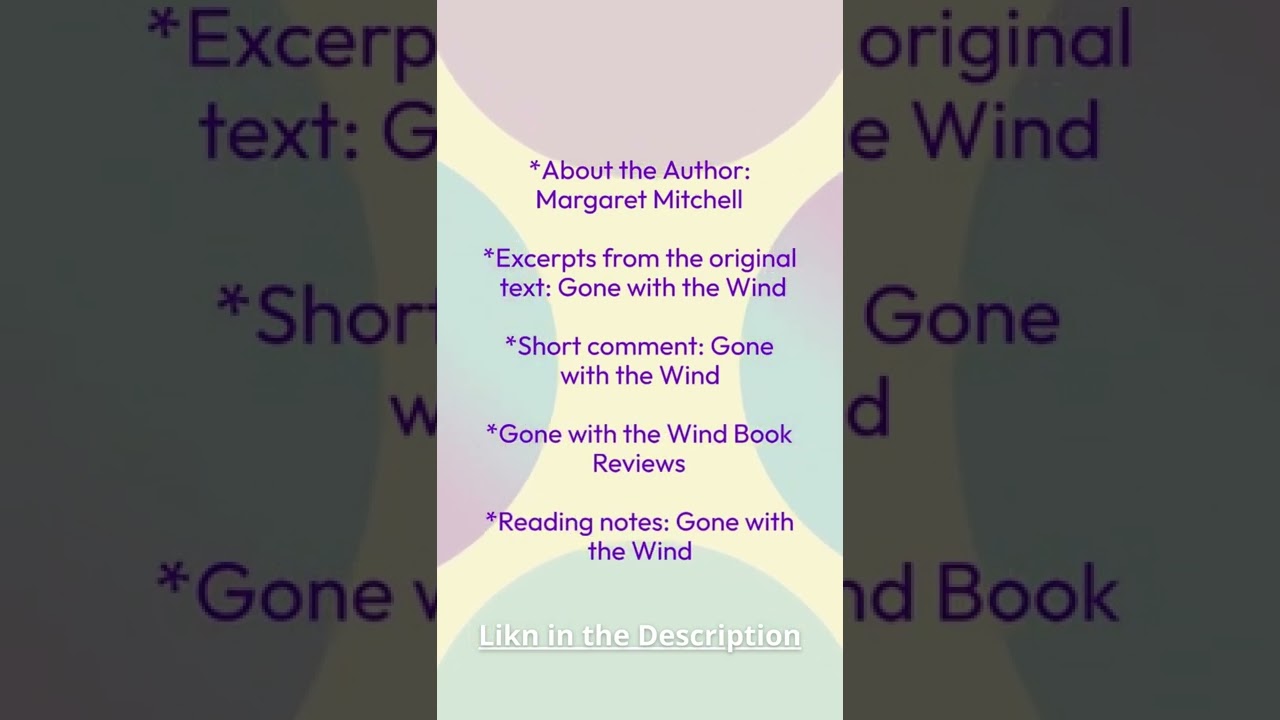 'Video thumbnail for Book Review: Gone with the Wind by Margaret Mitchell'