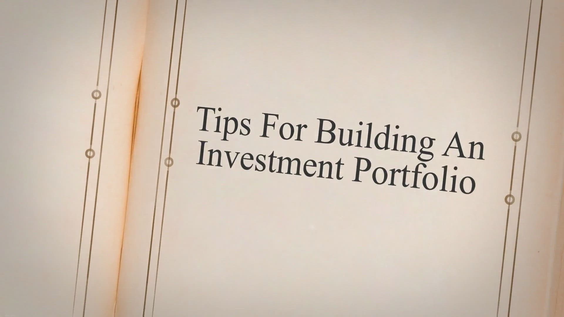 'Video thumbnail for Tips For Building An Investment Portfolio'