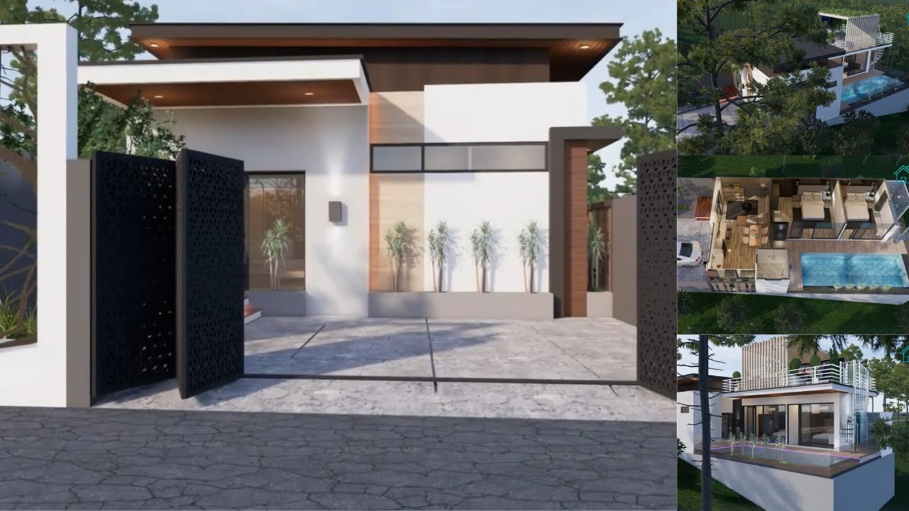 'Video thumbnail for Small House Design With Pool, Garden & Roof Deck'
