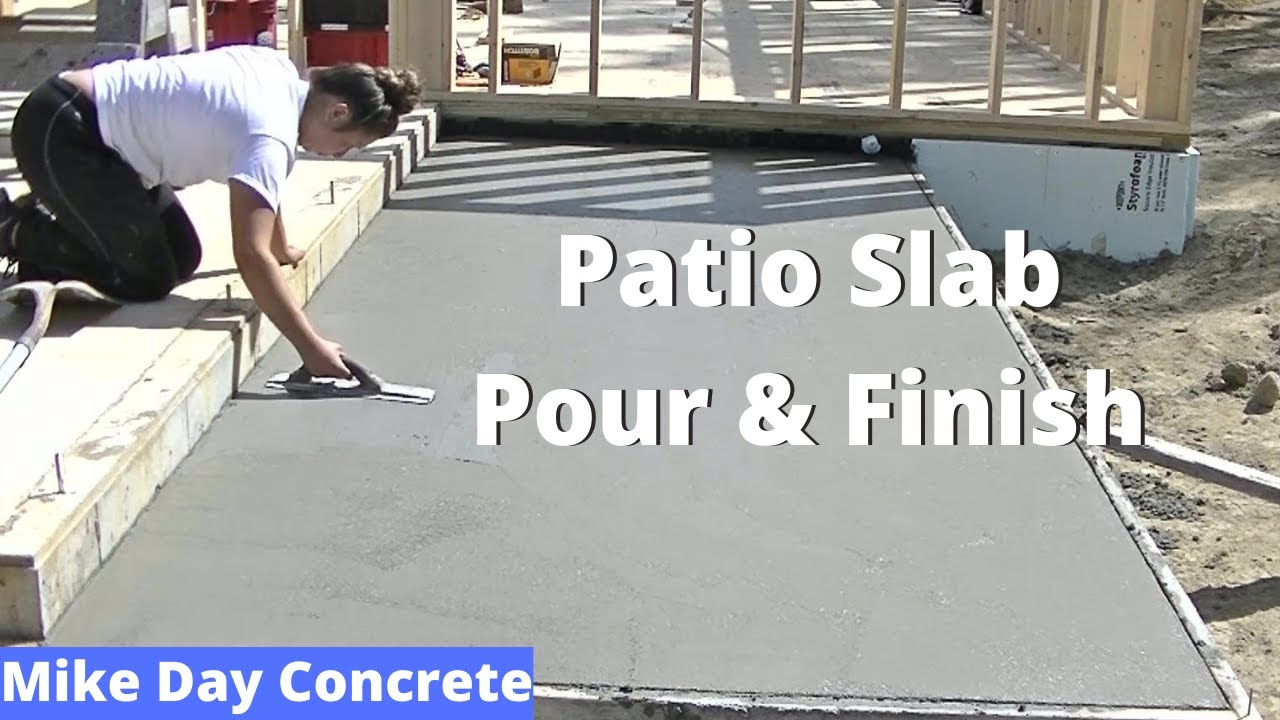 'Video thumbnail for Pouring And Finishing A Concrete Patio Slab (for beginners)'