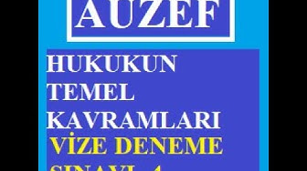 'Video thumbnail for Hukukun Temel Kavramları Vize Denem Sınavı -4'