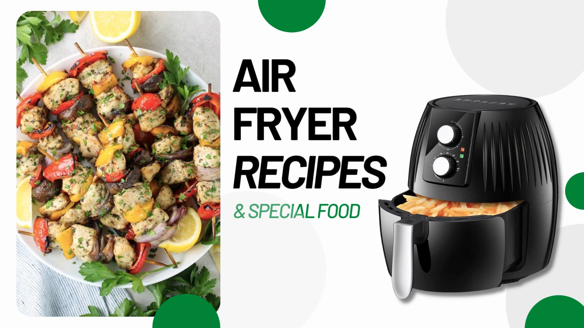 'Video thumbnail for Air Fryer Recipe - Greek Chicken Kabobs'