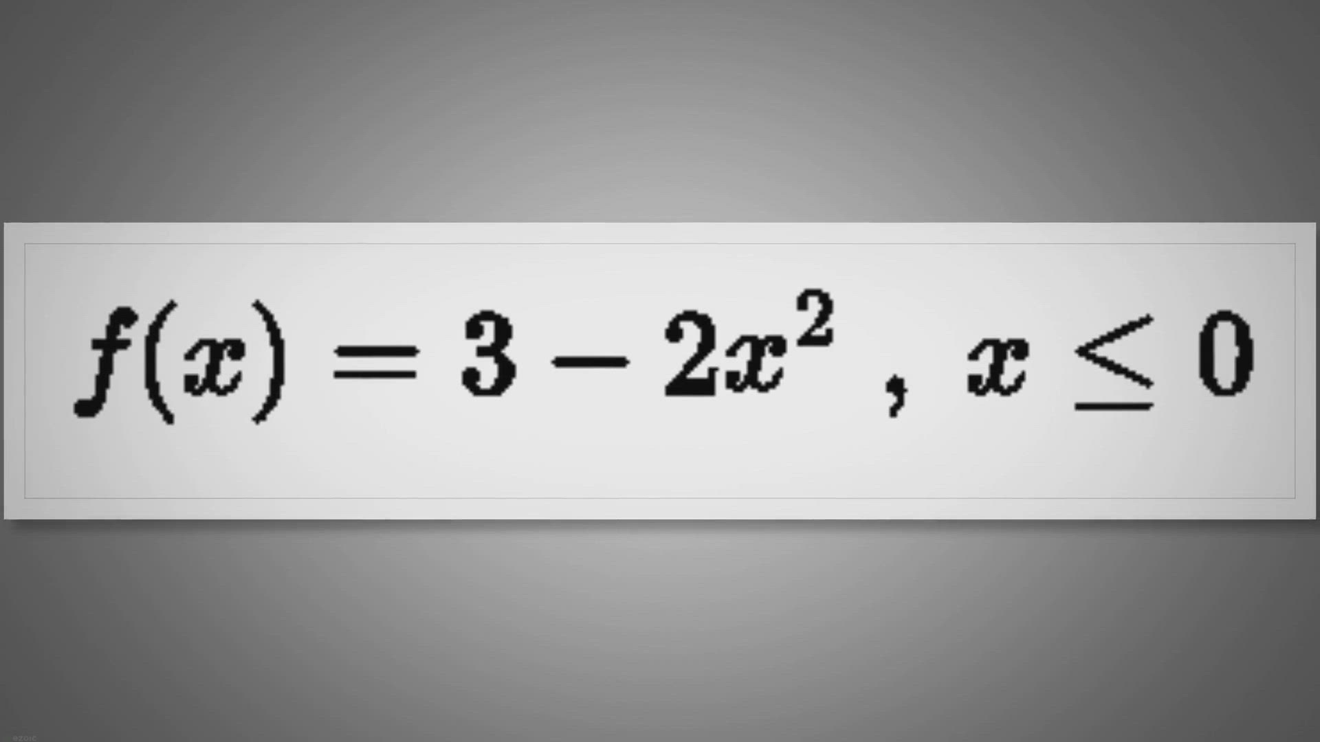 'Video thumbnail for Find the Inverse of a Quadratic Function with Limited Domain'