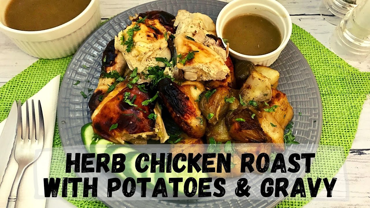 Video thumbnail for Herb Chicken Roast with Potatoes and Gravy Recipe | Happy Tummy Recipes