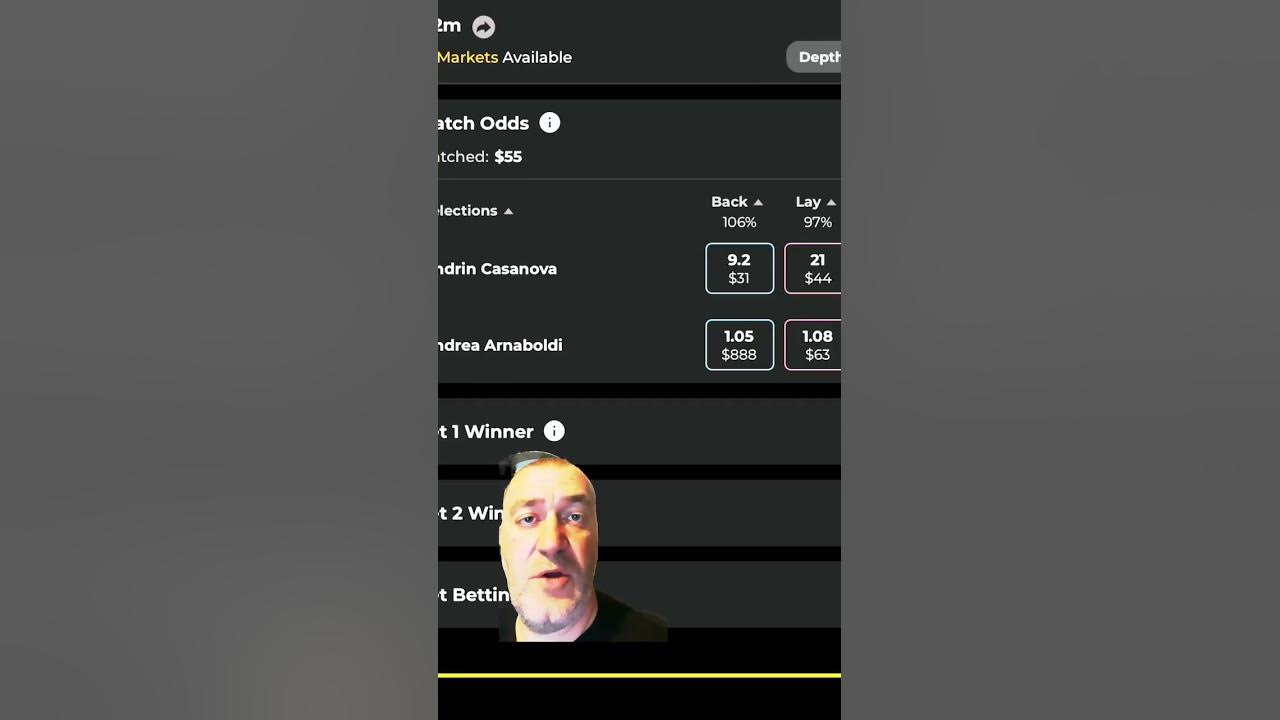 Video thumbnail for Arnaboldi to win outright #tennis #sportsbetting #betfair #sports #lugano #betting