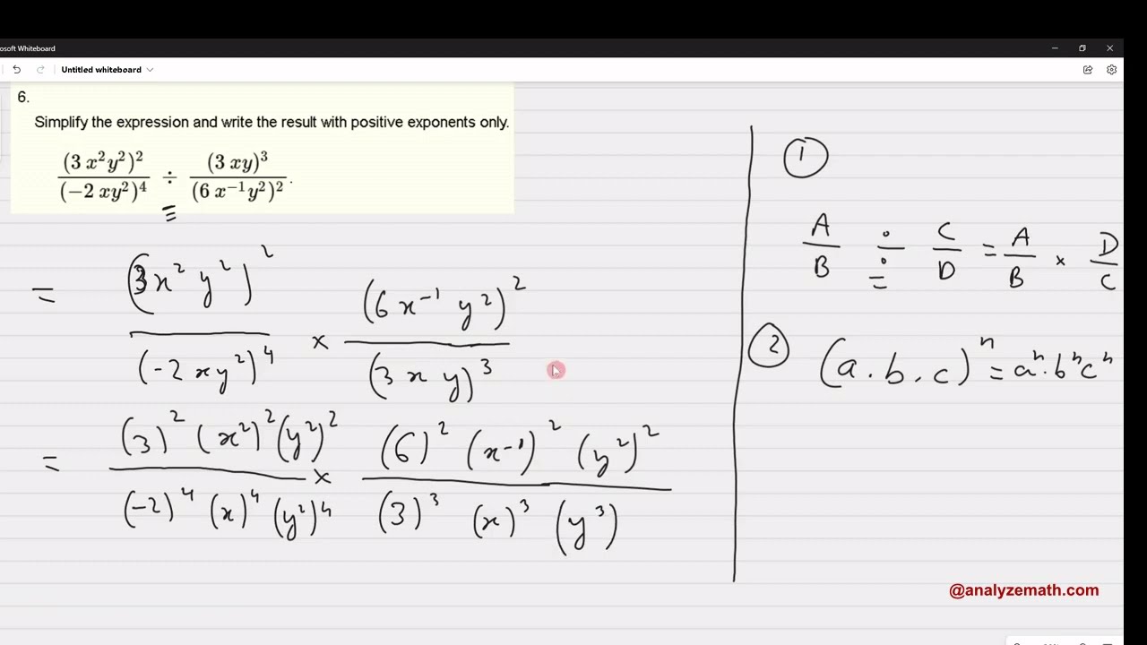 'Video thumbnail for Simplify Rational Expressions with Exponents and Write Result with Positive Exponents'