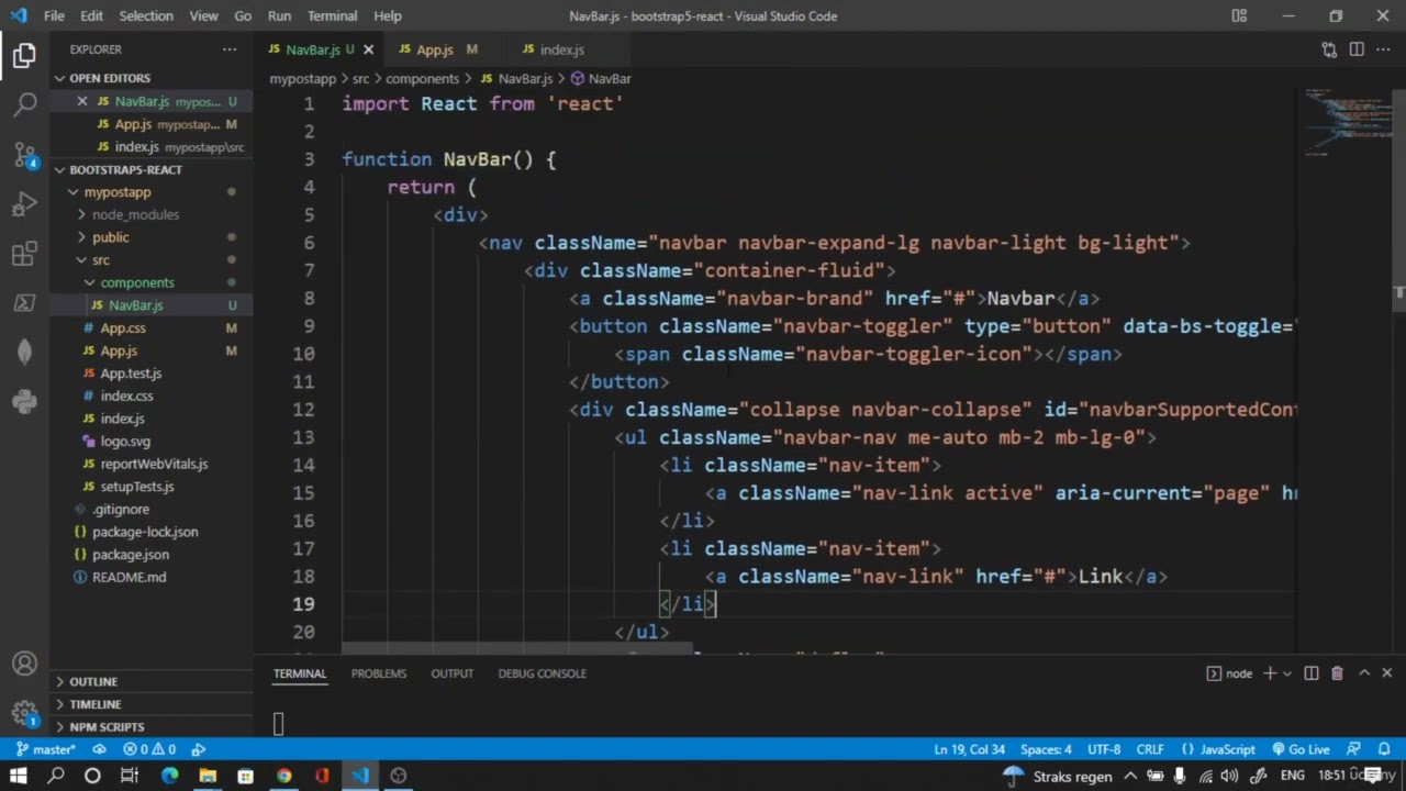 'Video thumbnail for ReactJS: Customizing NavBar Menu'