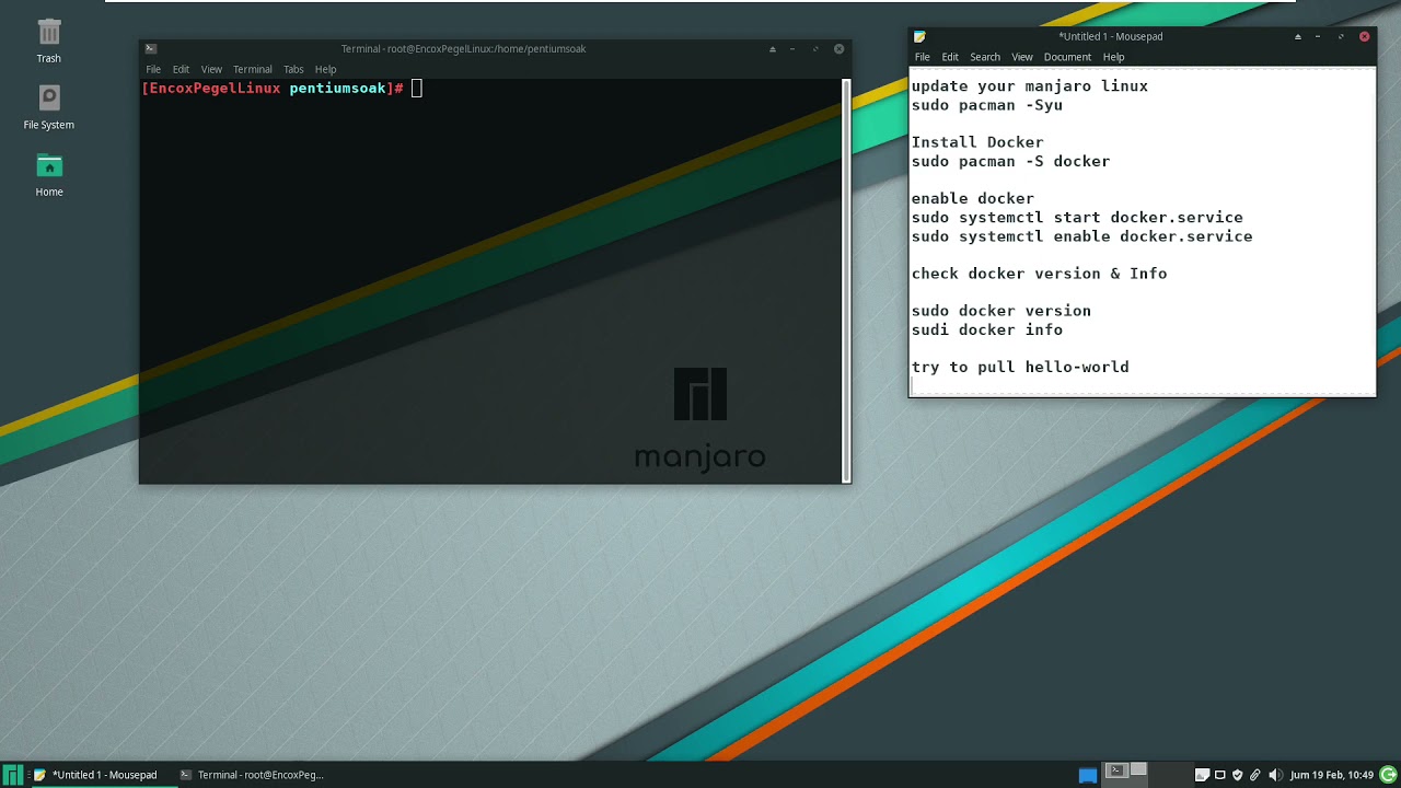 'Video thumbnail for How to Installing Docker on Manjaro Linux using Terminal'