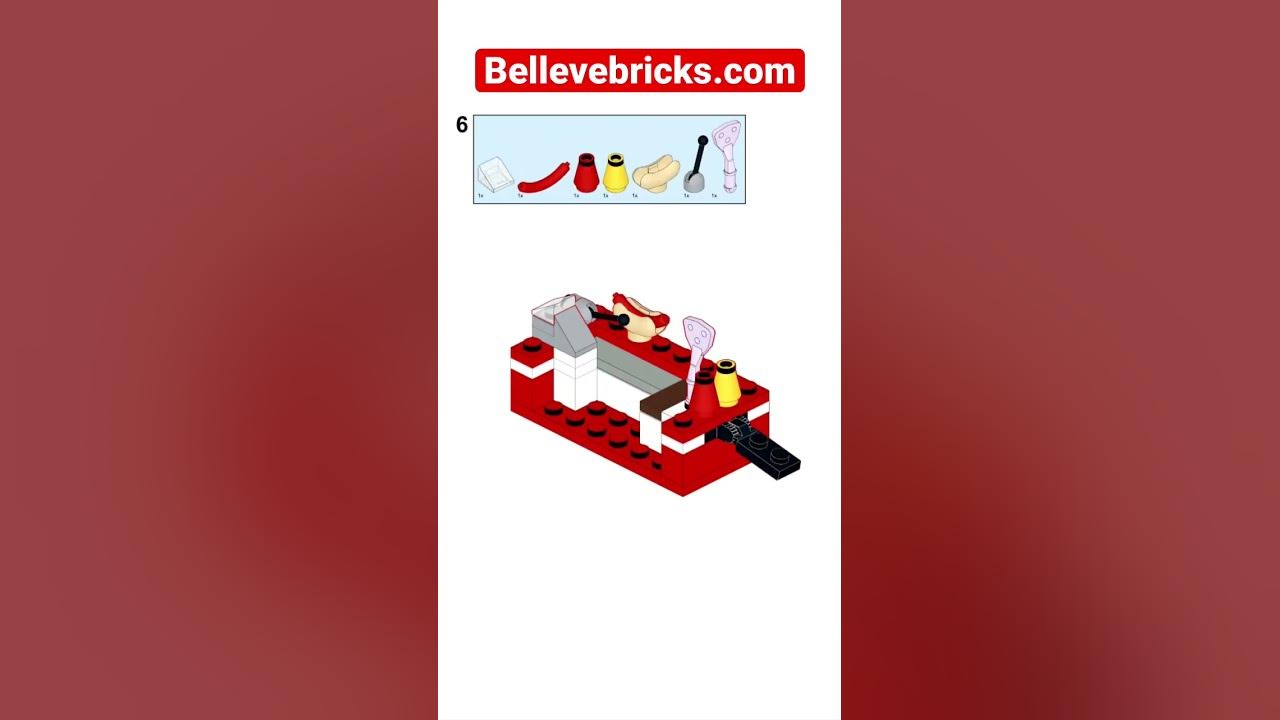 Video thumbnail for LEGO Hotdog Stand tutorial #lego #legomoc #legotutorial #legocity