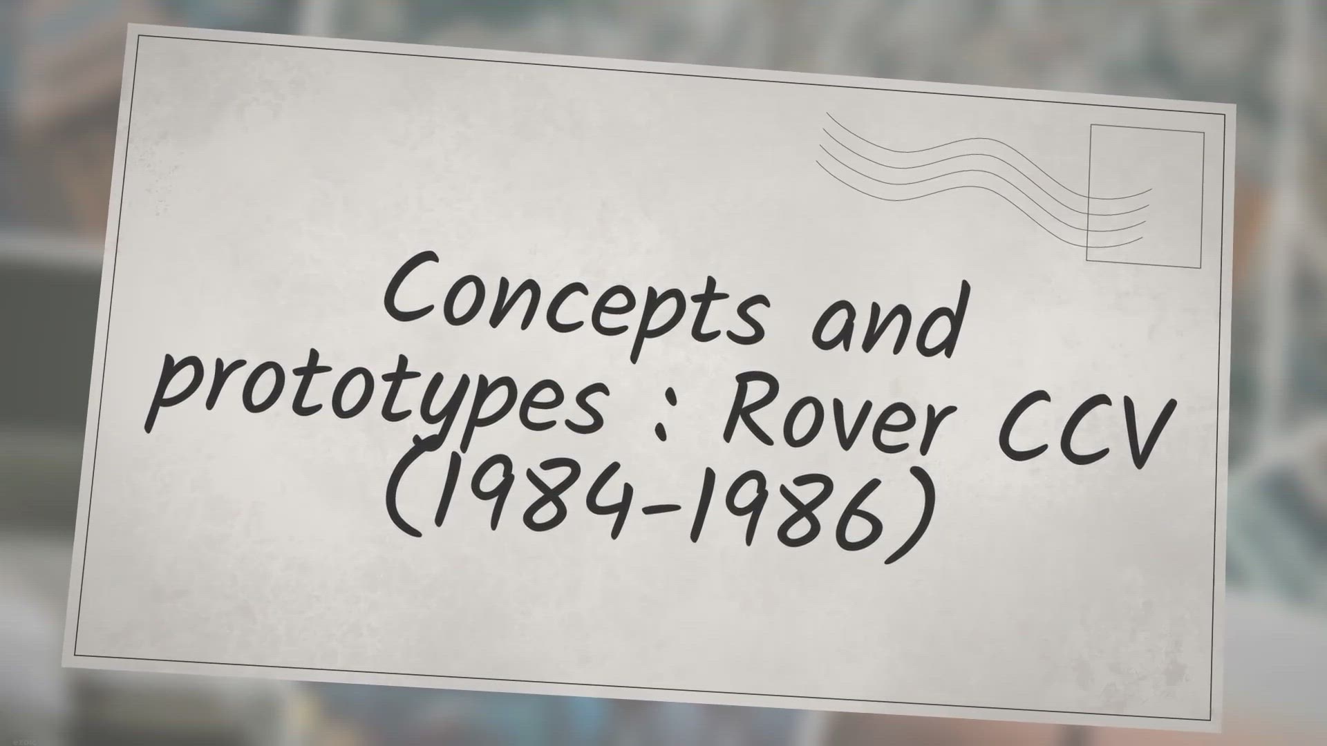 Video thumbnail for Concepts and prototypes : Rover CCV (1984-1986)