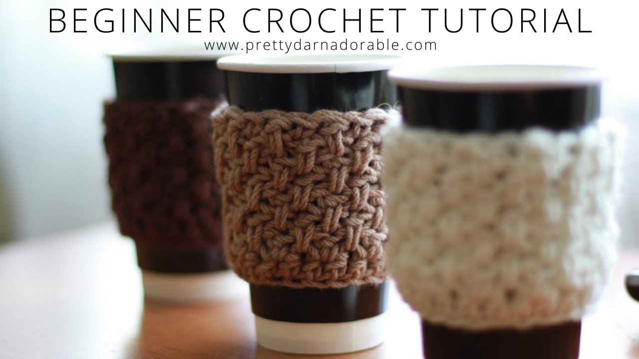 Simple Crochet Cup Cozy with Bottom - The Rainer Cozy - Pretty Darn Adorable