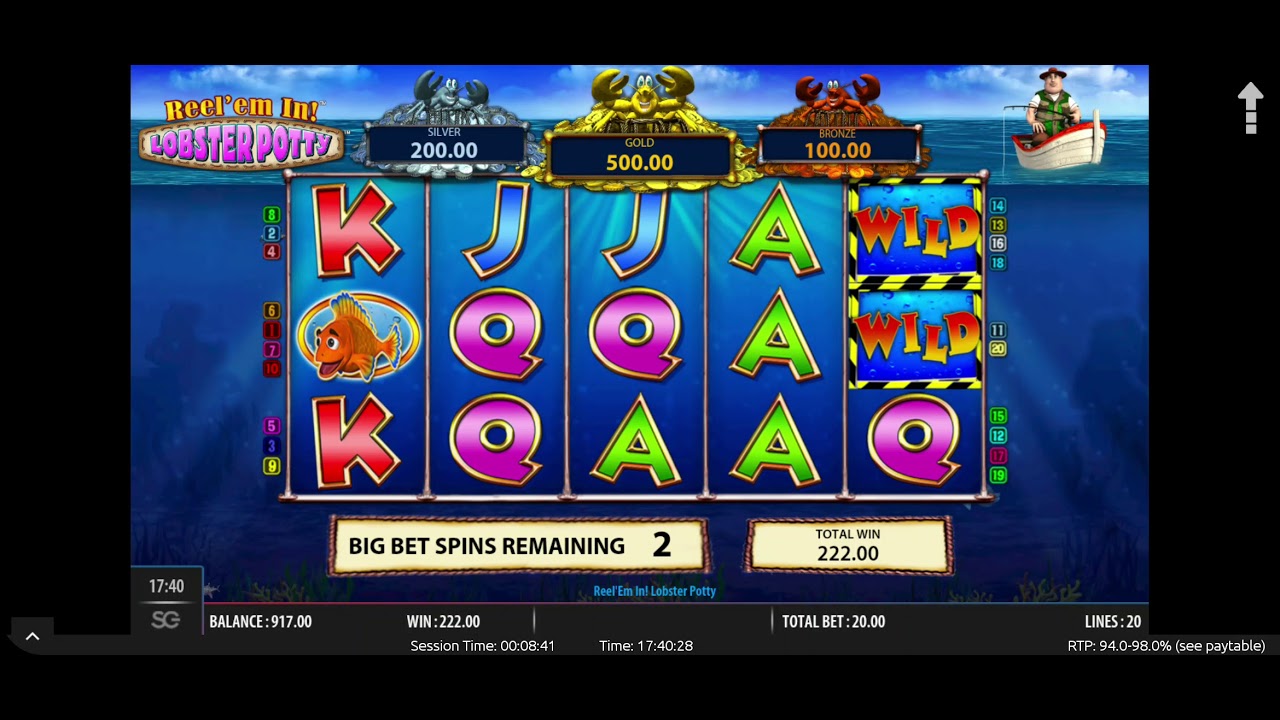 Video thumbnail for Reel'em In Lobster Potty - Big Bets - Mega Win