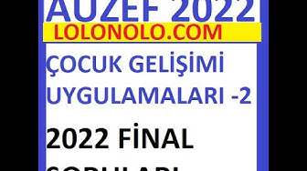 'Video thumbnail for Çocuk Gelişimi Uygulamaları -2- Final 2022 Soruları'