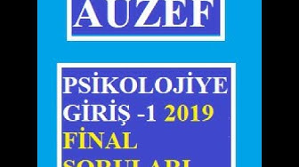 'Video thumbnail for Psikolojiye Giriş-1 Final ve Bütünleme 2019 Soruları'