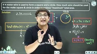 Video thumbnail for Application of Derivative (AOD) by Sachin Sir physics Wallah class 12th Arjun L10#physicswallah #1k