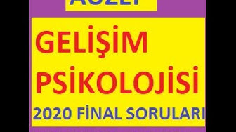 'Video thumbnail for Auzef Gelişim Psikolojisi Final 2020 Soruları çıkmıç Sorular'