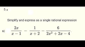 'Video thumbnail for Simplify Sum of Rational Expressions - Grade 11'
