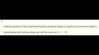'Video thumbnail for Find the Equation of a Polynomial Given its Graph - Grade 12'
