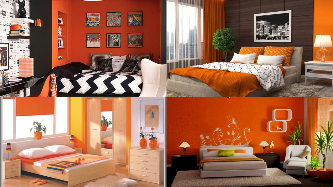 'Video thumbnail for orange two colour combination for bedroom walls'