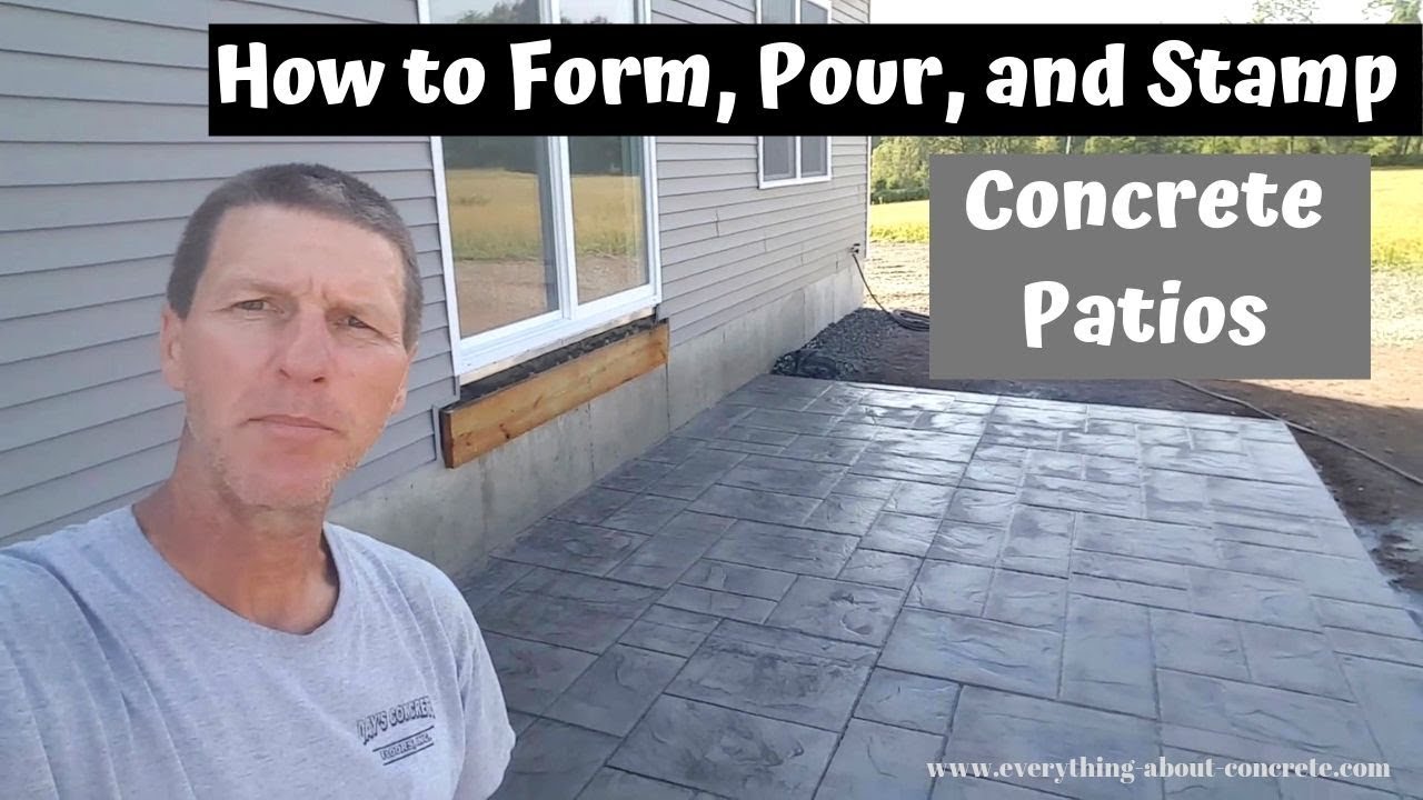 'Video thumbnail for How To Form, Pour, And Stamp A Concrete Patio Slab'