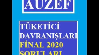 'Video thumbnail for Auzef Tüketici Davranışları 2020 Final Soruları'