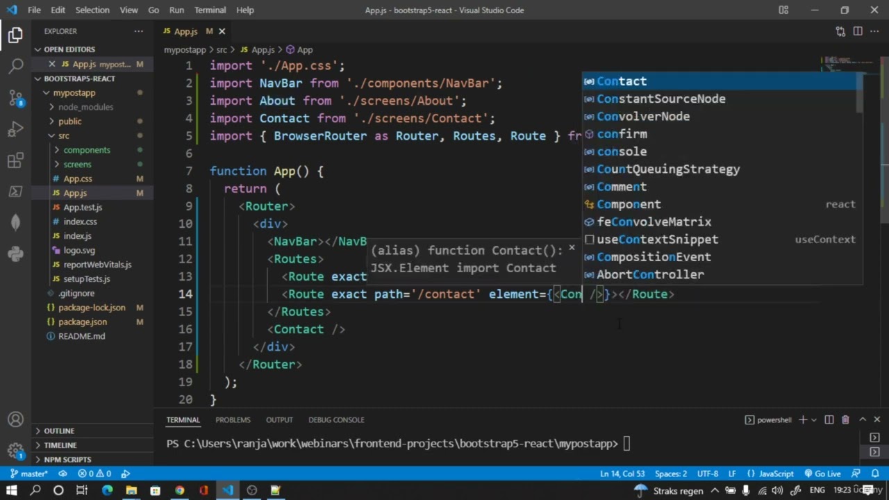 'Video thumbnail for ReactJs: Adding Routing for All the components'