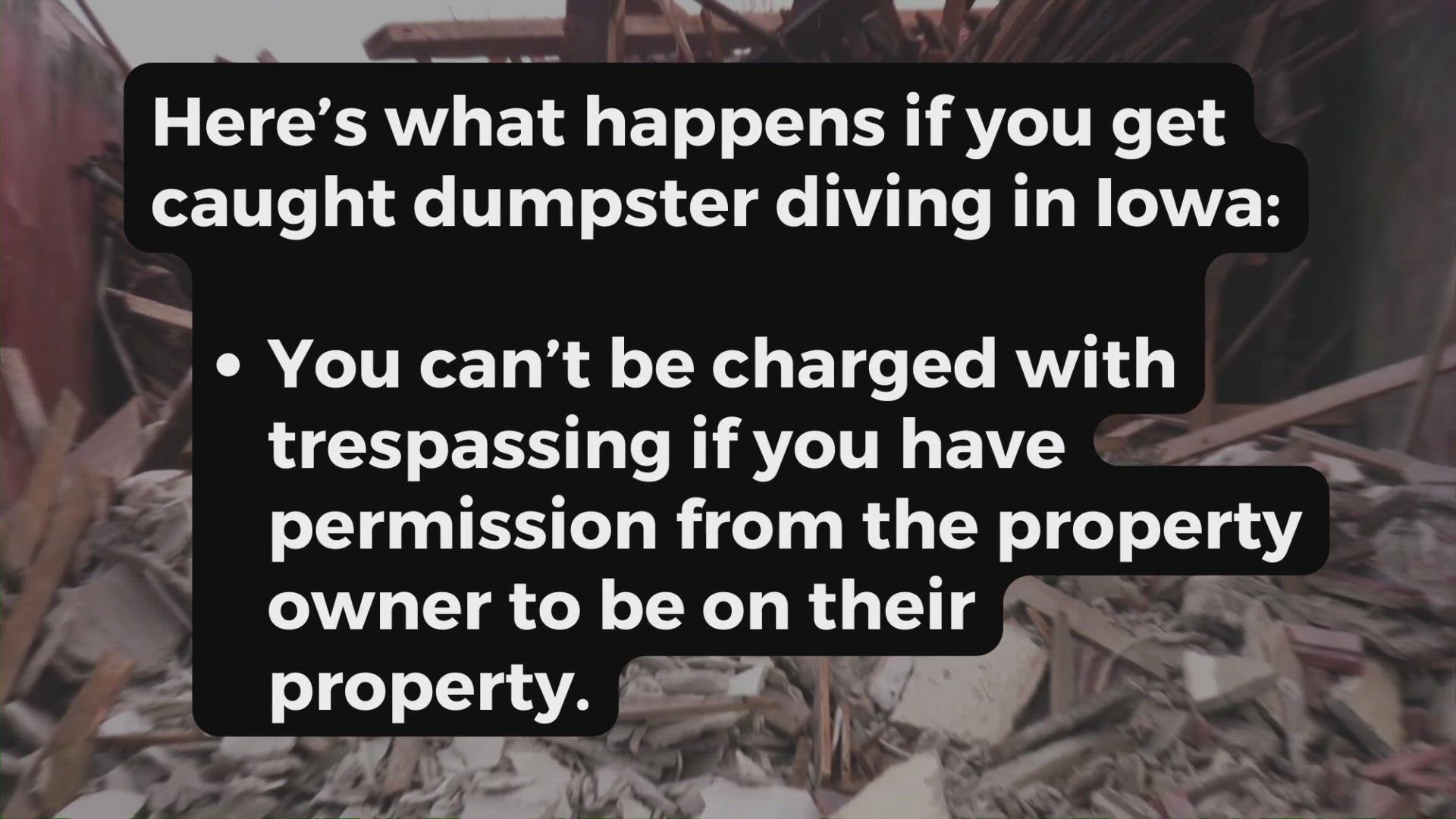 Video thumbnail for Dumpster Diving in Iowa