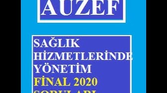 'Video thumbnail for Auzef Sağlık Hizmetlerinde Yönetim 2020 Final'